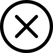 X-Symbol im Kreis (Ausschluss/Nicht geeignet/Abgrenzung).